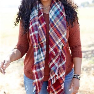 Maurices Colorful Plaid Blanket Scarf
